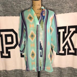 ✨3/$25✨Ambition Sheer Tunic Length Blouse✨